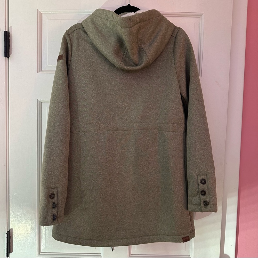Roxy Light Olive Green Jacket With Drawstring Wai… - image 3